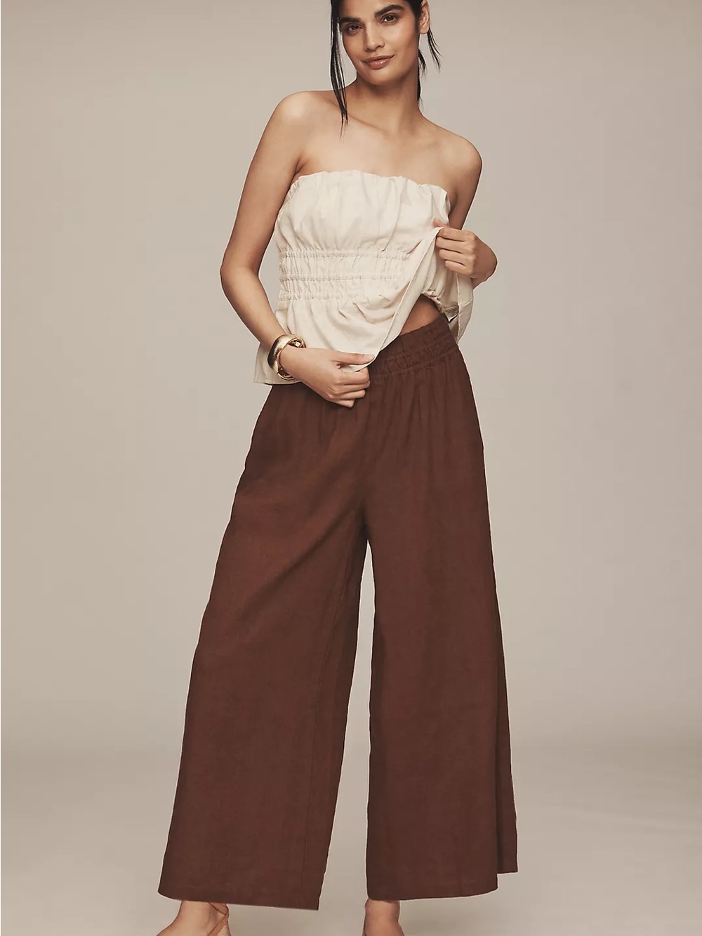 NWOT Anthropologie Somerset Pull-On Pants: Linen Edition